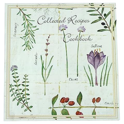 Meadowsweet Kitchens Recipe Card Holder Cookbook Mini 2 Ring Binder Organizer - Recipe Binder Cook Book w/ 25 4 x 6 Cards, 50 Clear Card Sleeves, & 9 Card Dividers w/ Categories (Botanical Treasures) Cover