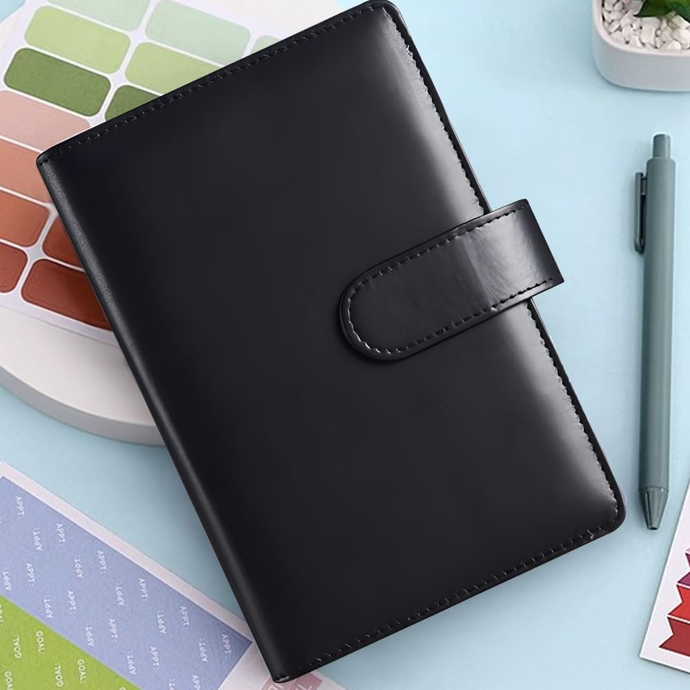Budget Planner A6, Organizador Dinero, Cuaderno Archivador, Libreta de Ahorro, Ahorrar Dinero, Adecuado para Almacenar Dinero en Efectivo, Cupones, Entradas, Sellos, etc. (Negro)