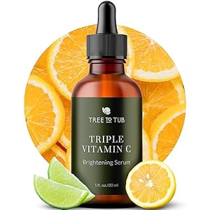 Tree To Tub Illuminating Vitamin C Serum – Triple Vitamin C Hydrating Serum for Face, Hyaluronic Acid – Maximum Anti-Aging Power Glow – Antioxidant for Dry, Sensitive Skin