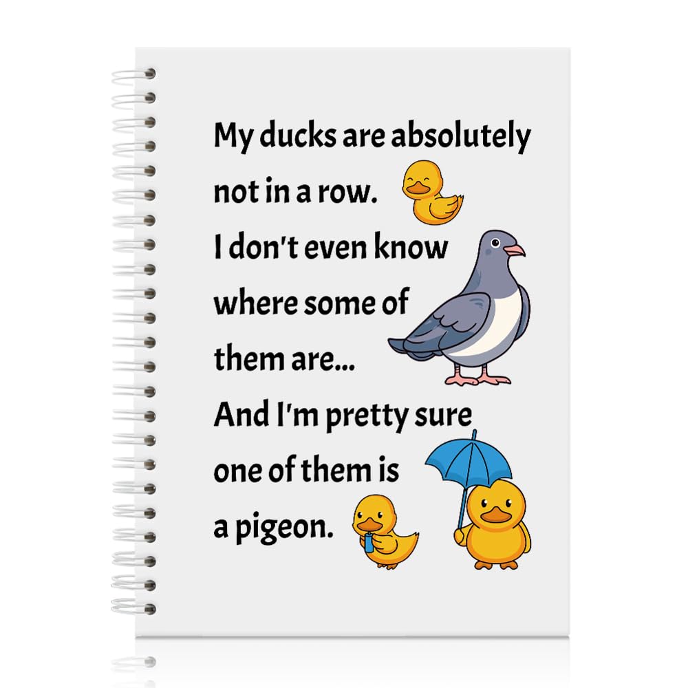 Mhfpl My Ducks are Absolutely not in a Row Spiral Journal Notebook for Women, Sarcastic Notebooks for Work Coworkers Employee, Office Gifts for Boss Leader Mentor, Humorous Birthday Gifts for Teacher