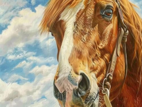 Diamond Painting Animaux cheval kit complet 5D bricolage diamant loisir créatif