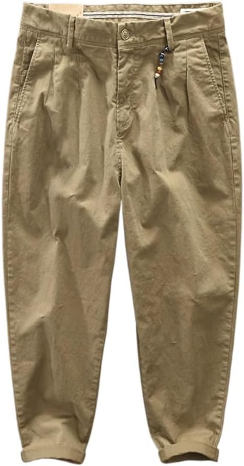 Casual Pants for Mens Spring and Autumn Japanese Retro Work Clothes Cotton Loose Harem