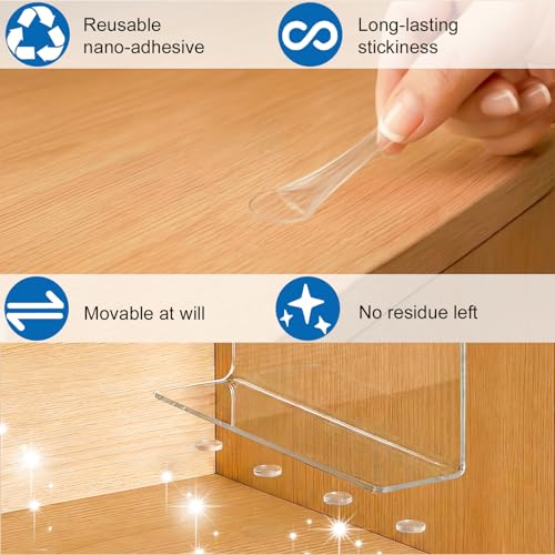 SortNStore Shelf Dividers for Closet Organization: 10" Tall x 12" Deep, Adhesive Separators Features Acrylic Material and Provides Storage for Clothes and Purses in Bedroom Cabinets(8-Pack) by SortNStore - Image 3