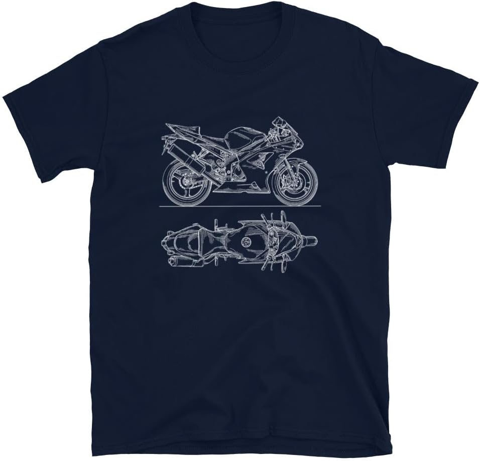 Ninja ZX6R Mens T-Shirt Racing Motorcycle Blueprint Sports Bikes Tee Shirt for Men