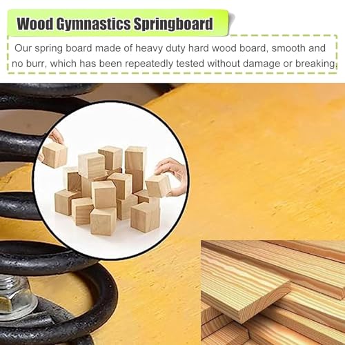 Gymnastics Springboard 2 4 6 9 Steel Springs, Adult Wooden Home Springboards Gymnastics, Heavy Duty Springboards Vault for Home Gym School Gymnastics, Martial Art Sport Equipment(2 Springs 40x60x18cm)