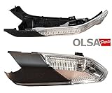  Blinker für Außenspiegel Spiegelblinker Weiß Links Skoda Octavia 2 2004-2009 , VW Polo (9N3) HB 04.2005- 2009, ohne Umfeldleuchte