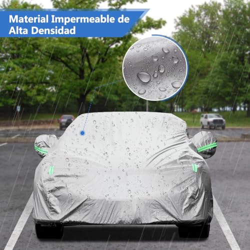 LOETAD Funda de Coche Exterior Cubierta de Coche Impermeable Antipolvo y Rasguño Universal 470x180x150cm - imagen 10