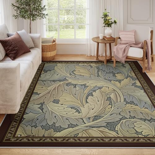 Tapis fin poil bas motif feuilles acanthe 90x150 cm - 2