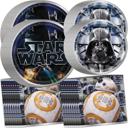 Star Wars Birthday Decorations - Plates and Napkins for 16 Guests