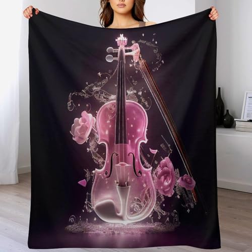 Couverture chaude violon 3D le cadeau idéal doux et lavable - 2
