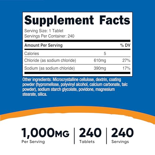 Nutricost Sodium Chloride Tablets