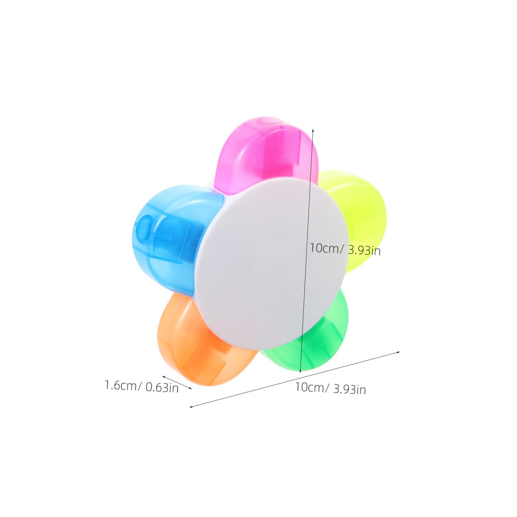 10pièces Surligneur à Fleurs Couleurs Stylos Surligneurs Fluorescents Forme Unique Pétale Outils Annotation pour Étudiants et Prise de Notes