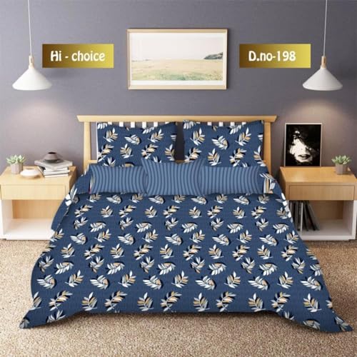 Image of Geo India Limited || Floral TC Cotton Blend Double Size Radium Bedsheet with 2 Pillow Covers (Printed Bedsheet - 08)