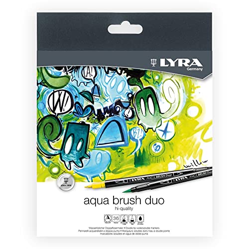 LYRA Aqua Brush Duo - Etui 36 feutres double pointe