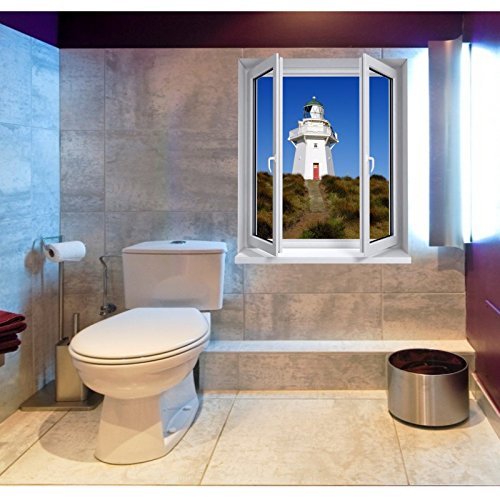 Trompe L'Oeil Window Stickers Seaside Lighthouse L 76 cm x H 90 cm