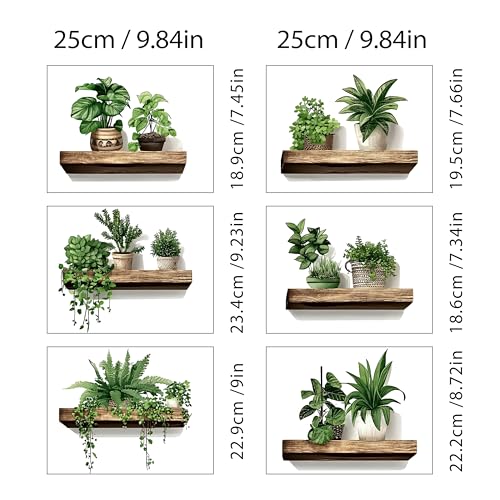 Set 6 Vinilos Decorativos Plantas Verdes 3D miniatura 4