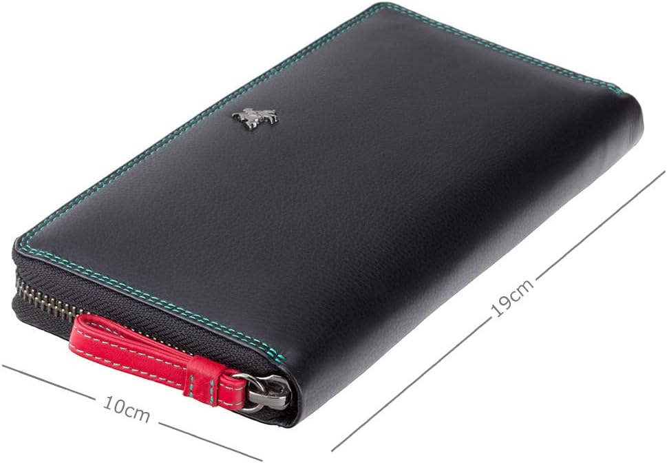 Visconti Multi Colored Soft Leather Ladies Wallet Purse Clutch -Spectrum 33 (Black Multi) - Image 3