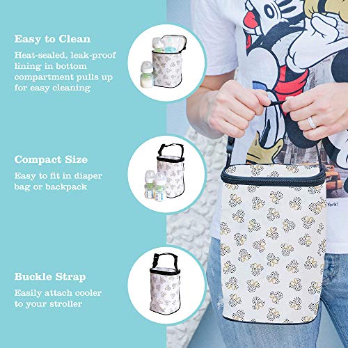 Image of J.L. Childress Disney Baby TwoCOOL Breast Milk Cooler Travel Bag - Insulated Baby Bottle Storage Bag, Portable Organizer Pack, For Daycare or On the Go, Fits 2-4 Bottles - Minnie Mouse