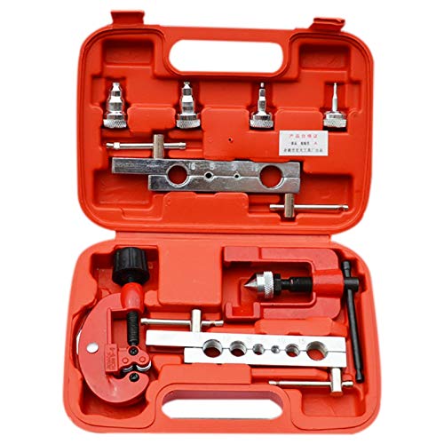 Generic 8pcs 3-19mm Tube Cutter Flaring Tool Kit Manual Pipe Expa Metric/Inch Expansion Mouthparts Device for Copper Tube Flarin - (Color: Red)