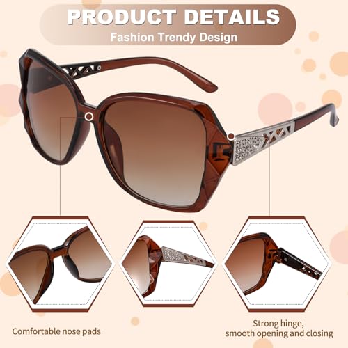 Image of Women Oversized Sunglasses UV400 Protection Lens Sun Glasses