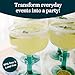 Libbey Cactus Margarita Glasses Set of 4, Durable Green Stemmed Cocktail Glasses, Lead-Free Cactus Glassware, Unique Plant Themed Frozen Margarita Glasses, 16-Ounce