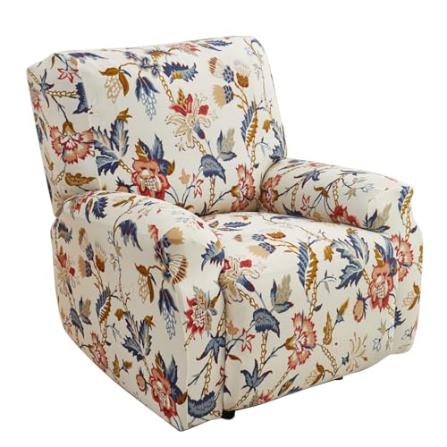 Meigeh Funda para Sillón Reclinable Elástica Cubre Sillón Relax Funda Tumbona de Descanso 4 Piezas Flores