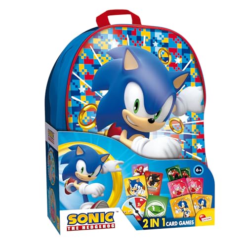 Lista de juguetes de sonic online - Genial! 9 Lisciani - SONIC - Pack 2 en 1 Mochila + Juegos de Cartas - Juegos Educativos Portátiles para 2 Jugadores o Más - Juego Educativo 6 Años con...
