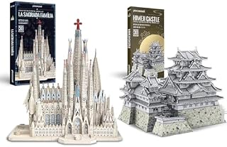 Piececool (ピースクール)金属立体パズル「サグラダファミリア大聖堂」+「姫路城」セット
