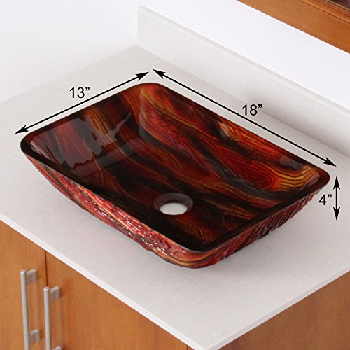 Hot Melted Contrasting Stained Wood Hand Painted Rectangle Flat Bottom Vessel Bathroom Sink Drain Finish: Chrome #TOP1