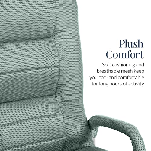 Image of Best Choice Products Swivel Gaming Chair 360 Degree Multipurpose Floor Chair Rocker for TV, Reading, Playing Video Games w /Lumbar Support, Armrest Handles, Adjustable Foldable Backrest - Sage Green