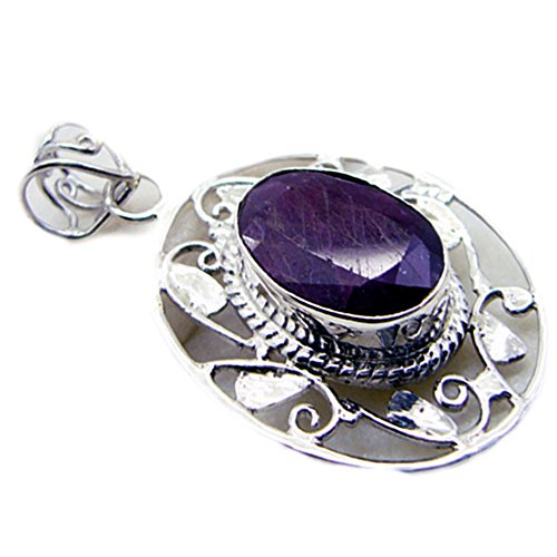 Pendentif argent fini les bijoux ternes avec ce collier rubis indien