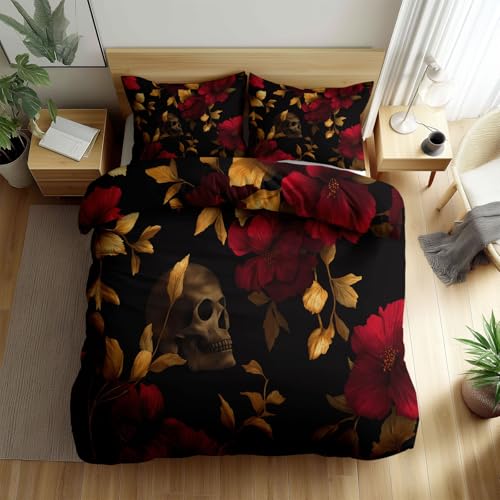 CozyRest Funda Nórdica Calaveras Rosas