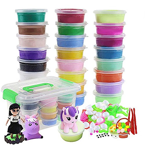 24 Colors Magic Ultra Air Dry DIY Modeling Clay Set Craft Kit