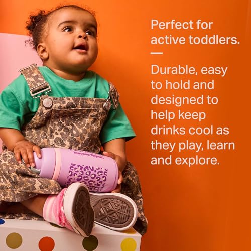 Image of Tommee Tippee Active Straw Toddler Cups, 1-3 Years, Insulated, 9oz | Pack of 2, Silicone Straw, Leak-Proof Valve, Pink & Purple