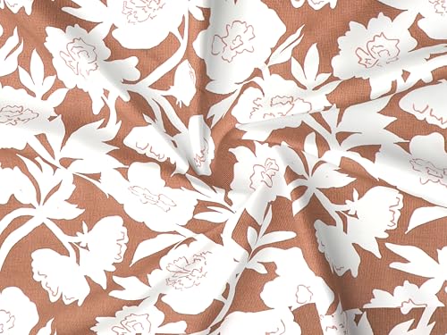 Image of Elastic Fitted Bedsheets with 2 King Size Pillow Covers | Double Bed with All Around Elastic, Size 72 x 78 x 8 Inches (Brown Floral)