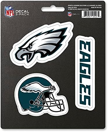 FANMATS 60966 Philadelphia Eagles 3 Piece Decal Sticker Set
