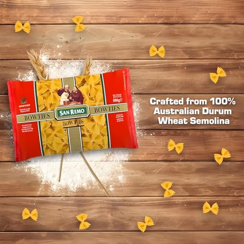 Image of San Remo Bowties Pasta 500g | Healthy No Maida | Durum Wheat Semolina | Farfalle Shape | Perfect for Creamy Sauces, Cheese & Salads | Vegan