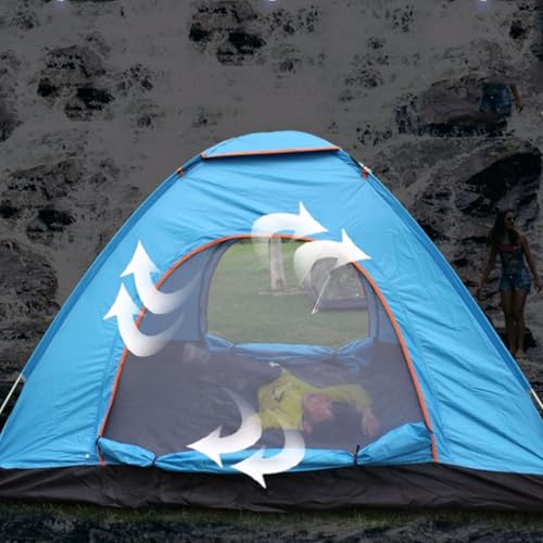 Carpa portátil para camping 3-4 personas azul miniatura 6