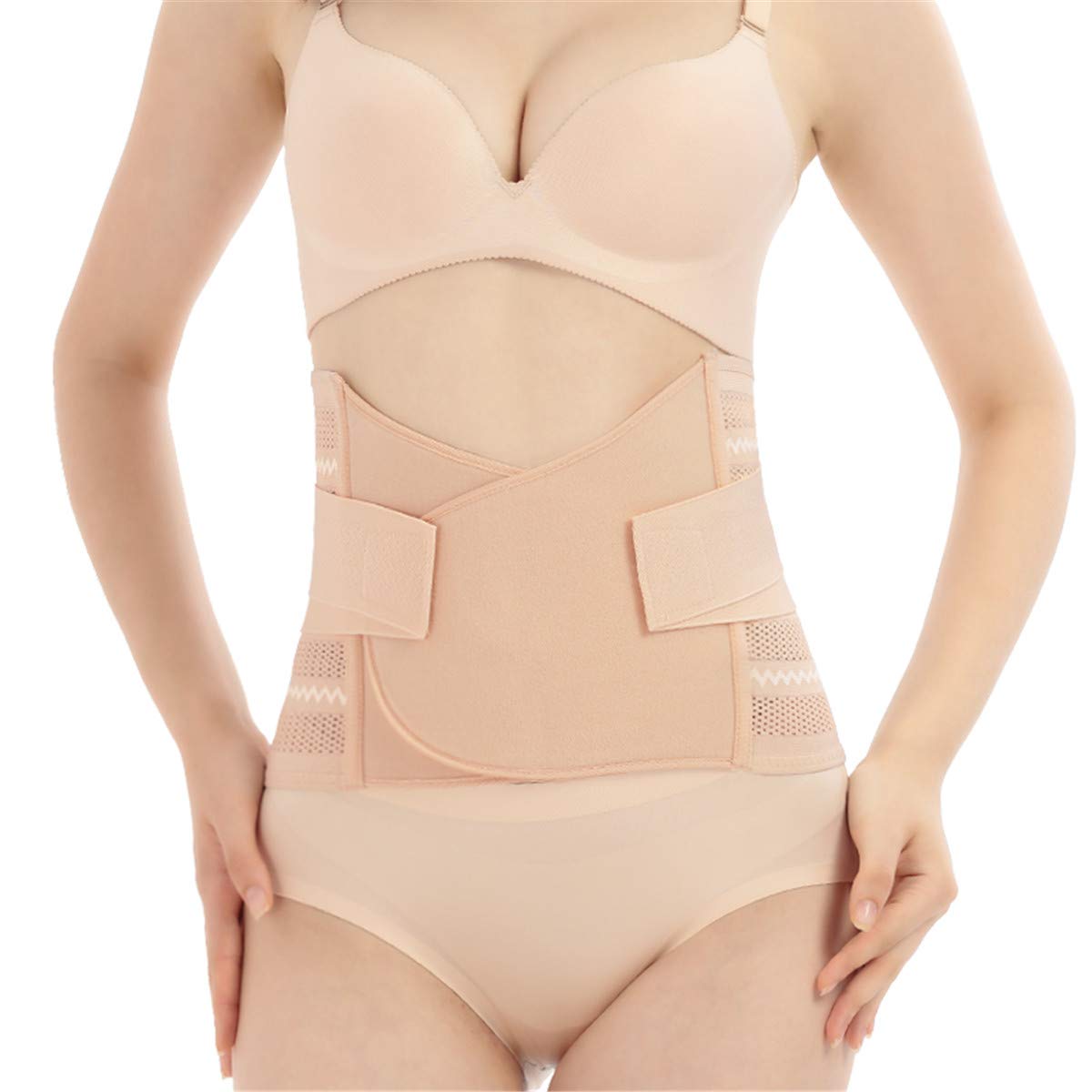 Récupération après césarienne : gaine ventre plat post-partum abricot XL sans couture