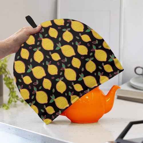 Image of Lemon Teapot Cover Tea Cozy for Teapot Insulated Kitchen Accessory Tea Pot Cozy for Keeping Warm Yellow Home Decor Teapot Cover