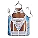 MLOPPTE Delantal Sexy de cocina para mujer, delantal divertido para cocinar, hornear, fiesta, limpieza, lindos delantales para delantal de Navidad 03