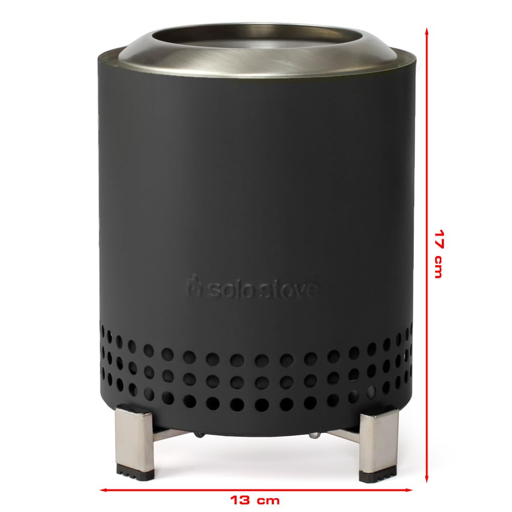 Solo Stove Mesa Cheminée de table avec 2 kg de granulés de bois, mini cheminée de table en acier inoxydable à faible fumée, portable, idéale pour balcon, jardin et camping