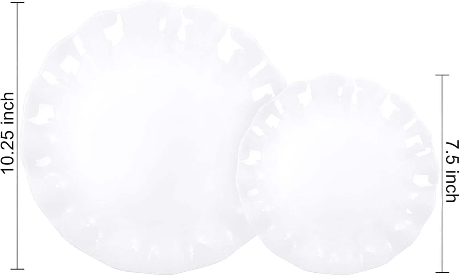LIYH 24 Pcs White Plastic Plates Reusable - Unbreakable Party Plates, Microwave & Dishwasher Safe Camping Plate Sets Perfect for Parties, Birthday, Picnics, BPA Free (12Guests) - Image 2
