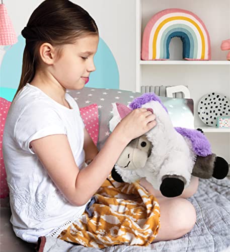 Dollibu Lying Grey Donkey Unicorn Plush Stuffed Animal Toy - Super Soft Donkeycorn Dress Up With Removable Plush Unicorn Outfit, Cute Fantasy Wildlife Gift – 9 Inches #TOP6