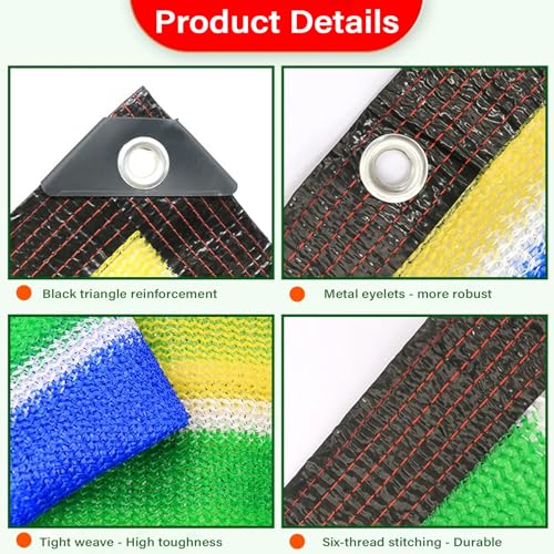 Filet d'ombrage robuste 2x5m avec œillets auvent extérieur UV - 5