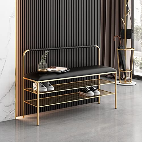 Banc à chaussures entrant dans la porte avec étagère de rangement simple - 3