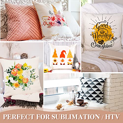Remagr Sublimation Pillow Cases Bulk White Blank Cushion Covers Diy Heat Transfer Pillow Covers Short Plush With Invisible Zipper Decorative Polyester Throw Pillow Covers (12 Pcs, 18 X 18 Inch) #TOP3