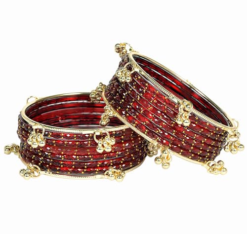 Image of Swara Creations Kashmiri Ghungroo glass Bangles set | Viral Raindrop Multi Set for Women and Girls | Set of 16 Pcs (SKU415)