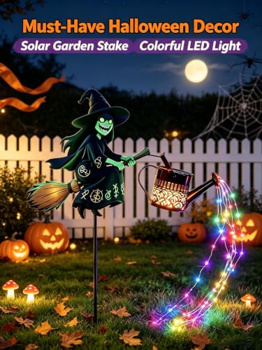 ChayWillow Halloween Witch Solar Garden Stake Light Multicolor LED - image 9