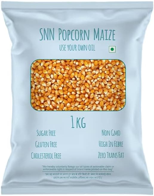Popcorn Maize Kernels 1kg | Imported Raw Popcorn | High Expansion | Ready to Cook | Butterfly Kernels